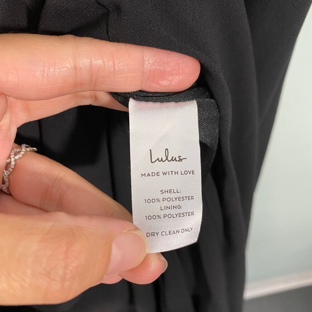 Lulu's Black V-neck Surplice Sleeveless Chiffon Maxi Dress 3X Bridesmaid Wedding - Picture 6 of 9